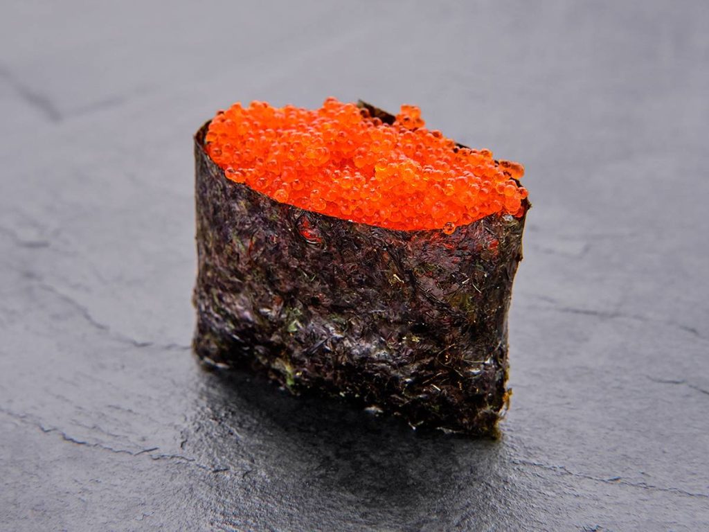 Nigiri sushi with Tobiko
