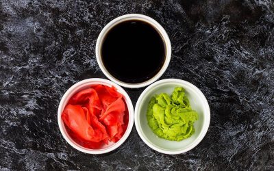 Wasabi Sauce Condiment on Sushi